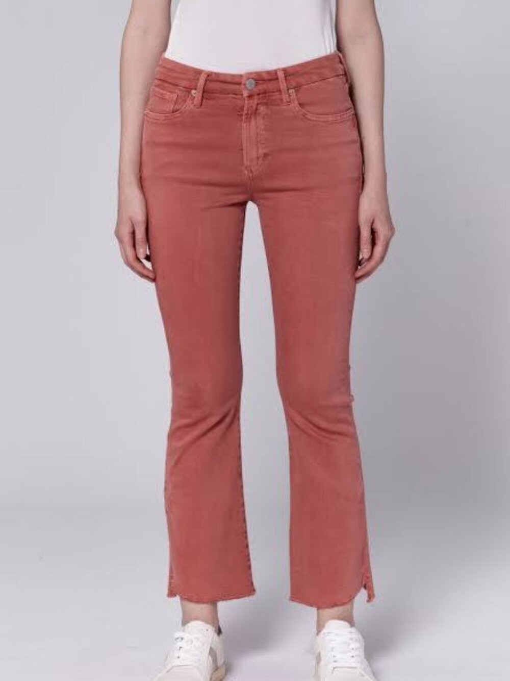 FRAME Denim Le Mini Boot Crop Jeans in Rose Pink - High Rise Flare Size 25
